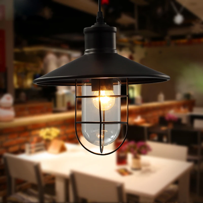 

Retro vintage industrial lampshade loft style cafe restaurant suspension pendant light Iron matel and Glass droplight AC110V/220