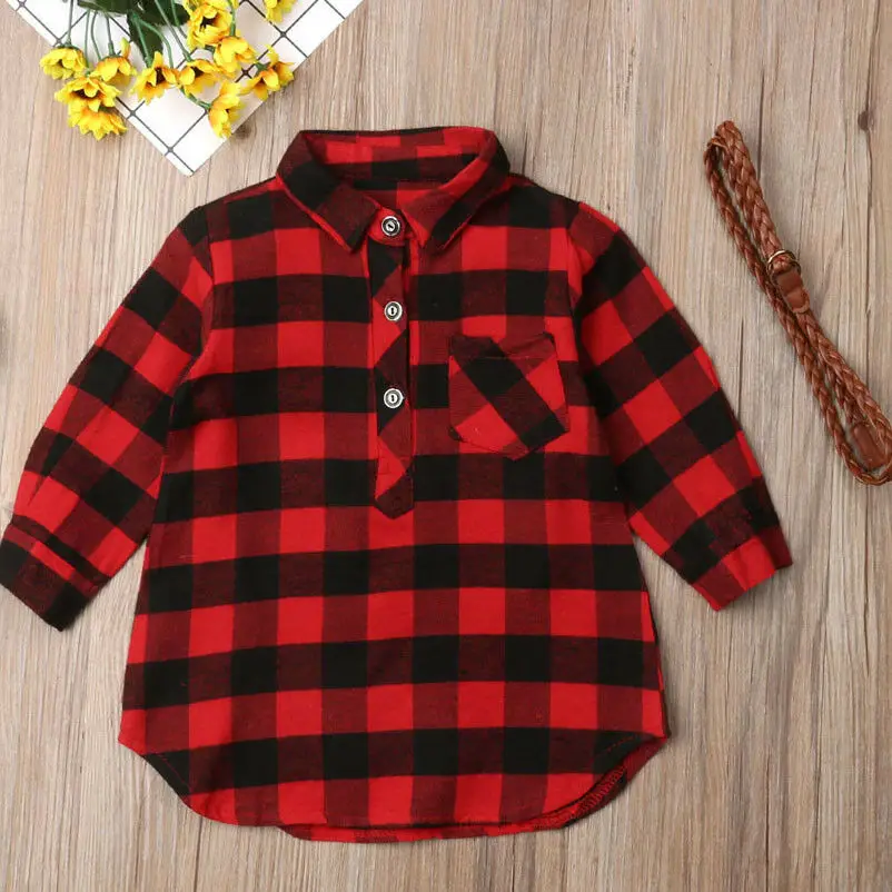 0-5T Christmas Toddler Newborn Kids Baby Girls Dress Red Plaid Cotton Princess Party Long Sleeve Clothes Girl Autumn | Детская одежда и