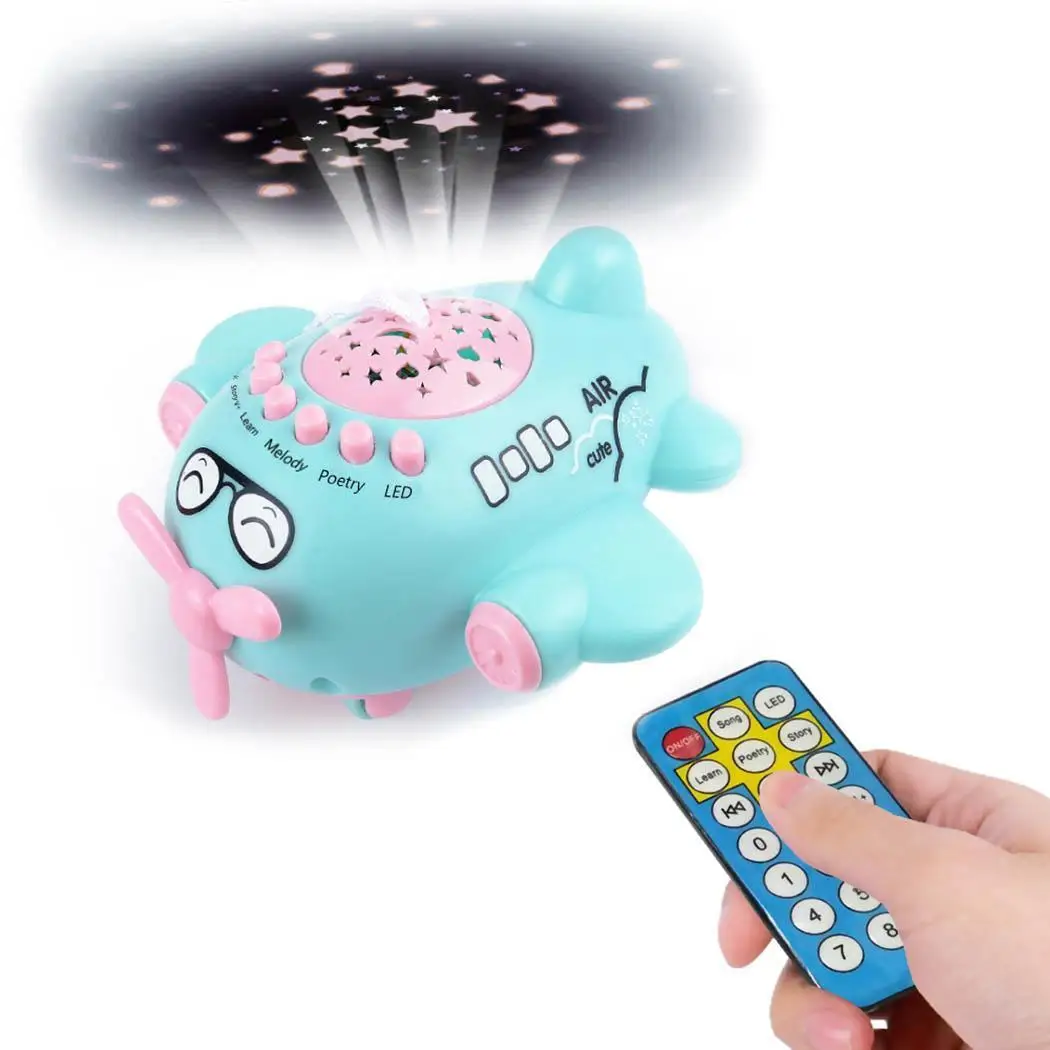 Kids Multifunction Music Projector Sleeping Story Machines Cute Baby Toys Early Small Plane Education |