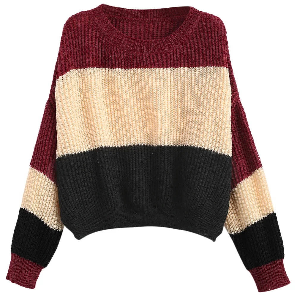 Пуловер с заниженным плечом в Полоску Свитер оверсайз полоску свитер
