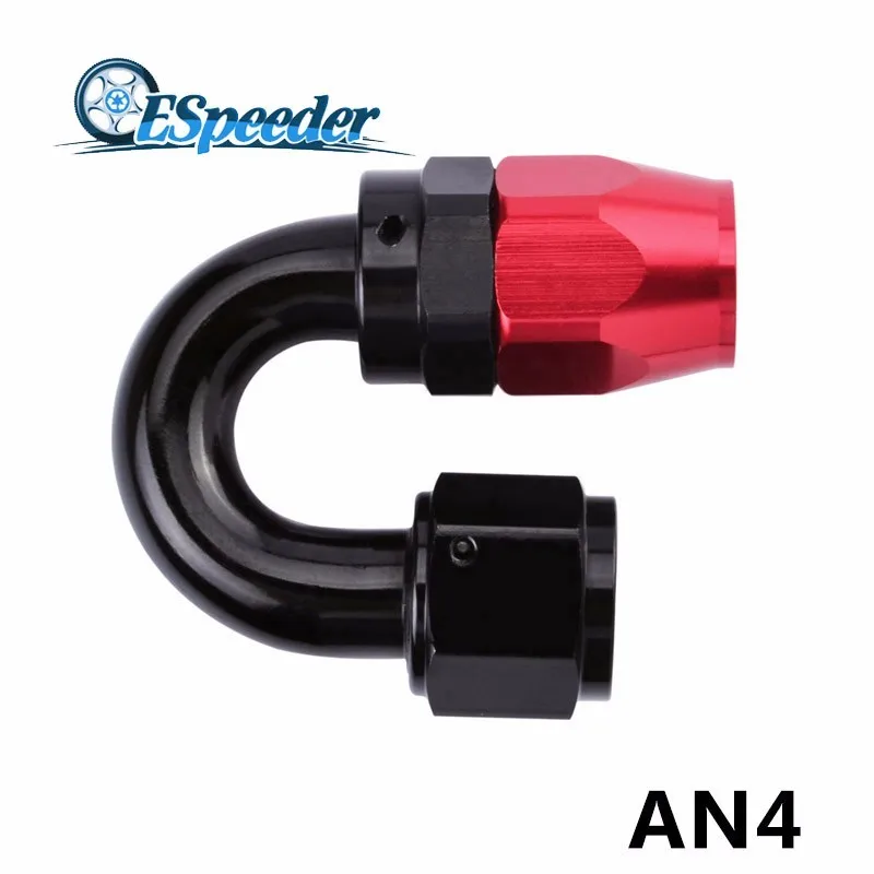 ESPEEDER AN4 180 Degree Swivel Oil Fuel Fitting Cooler Adapter Aluminum Car Connector JDM Modified Hose End Reusable | Автомобили и