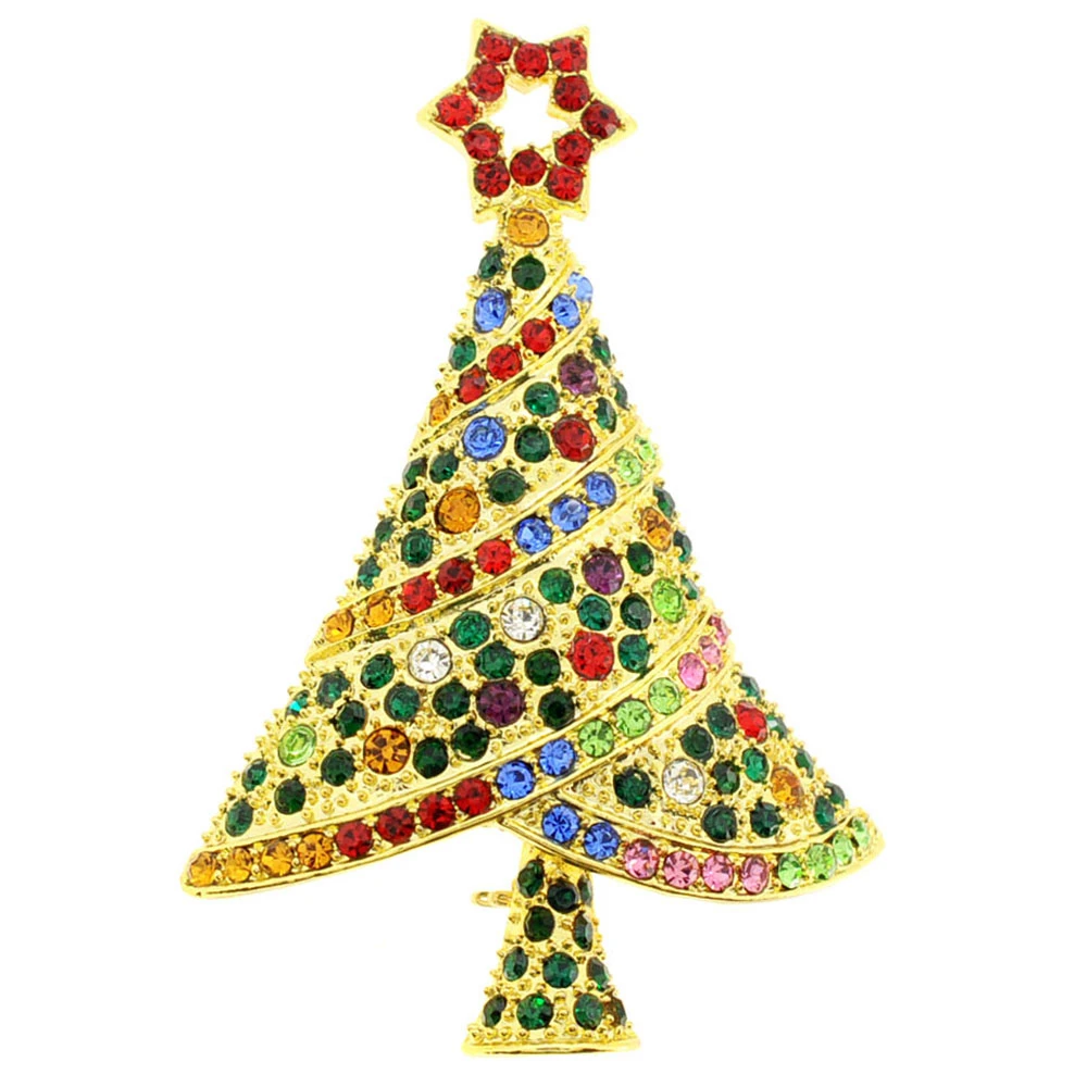 Fantasyard Золотой рождественские кристаллические контактный брошь-Multicolor-1 625x2 375 В. |