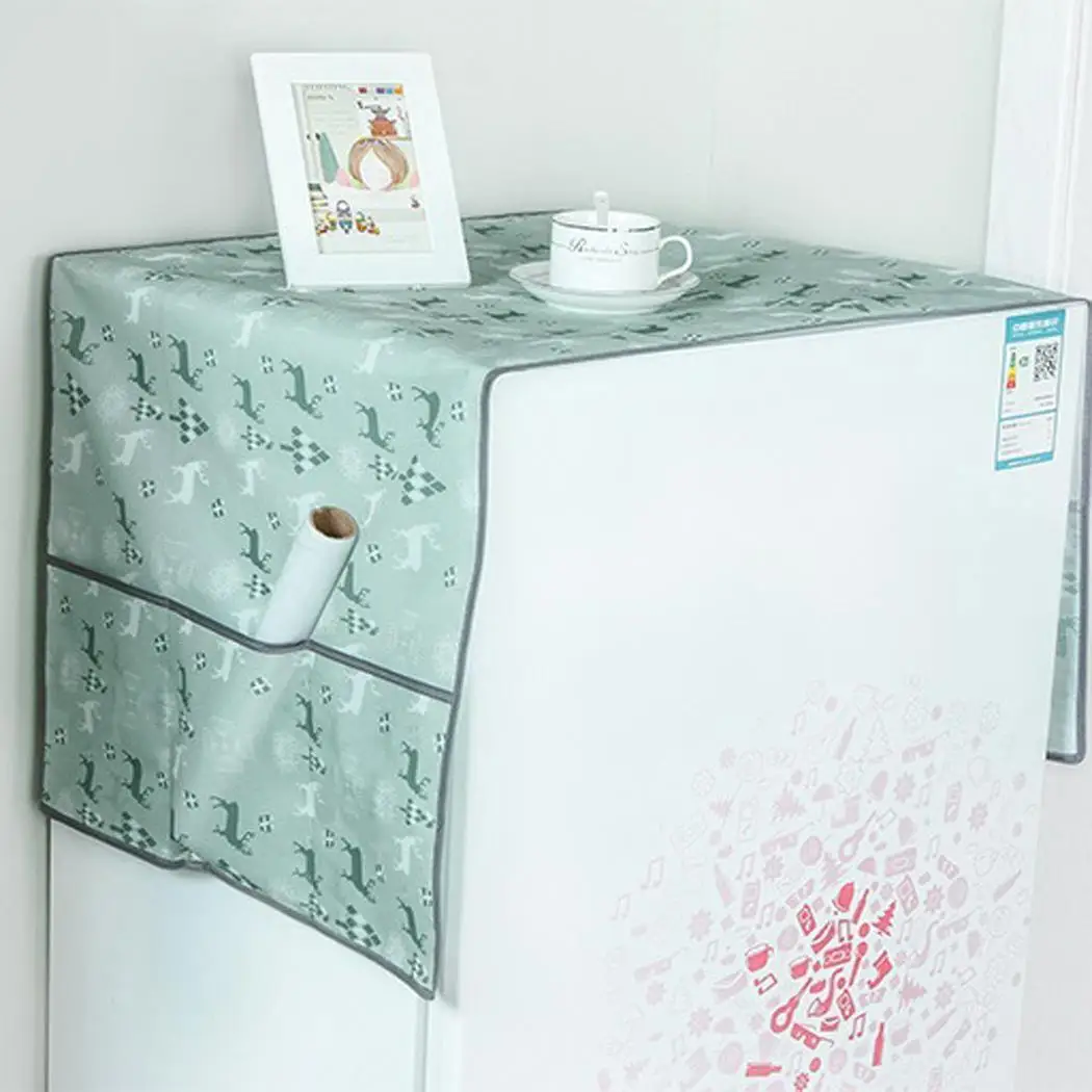 Practical Dust Proof Refrigerator Cover with 6 Pockets Storage Bag Holder Household Washing Machine Kitchen Tools | Дом и сад