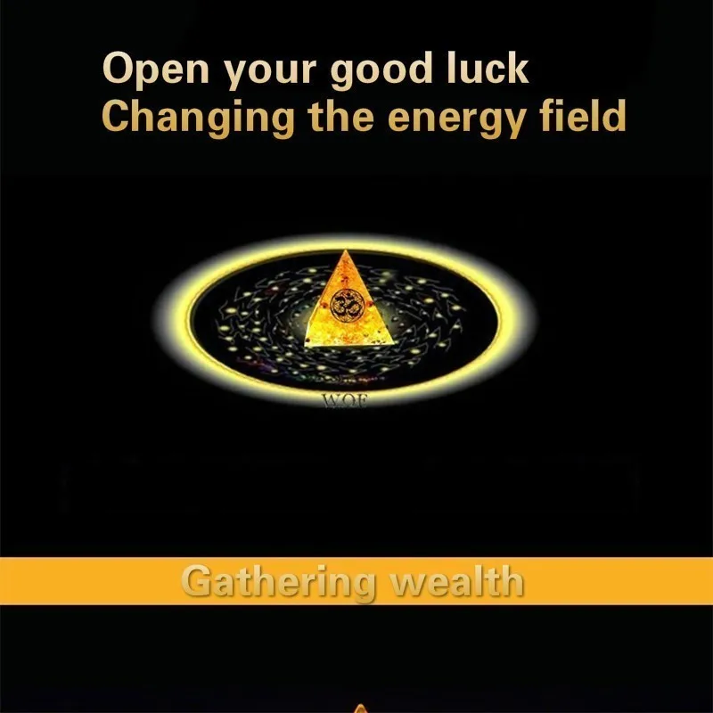 AURA REIKI Orgonite Auras High Frequency Energy Pyramid Transit Grows Change Fortune Field Yoga Meditation Gold Decoration Gift