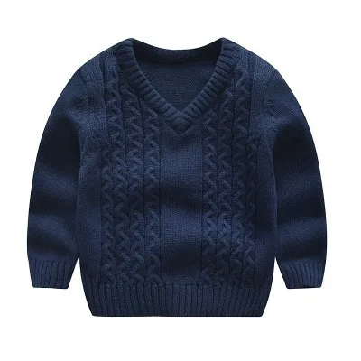 Winter Clothes For Children Unisex Kids Sweaters Autumn Knit Solid Pullover Fashion V-Neck Boys Girls Knitted | Детская одежда и