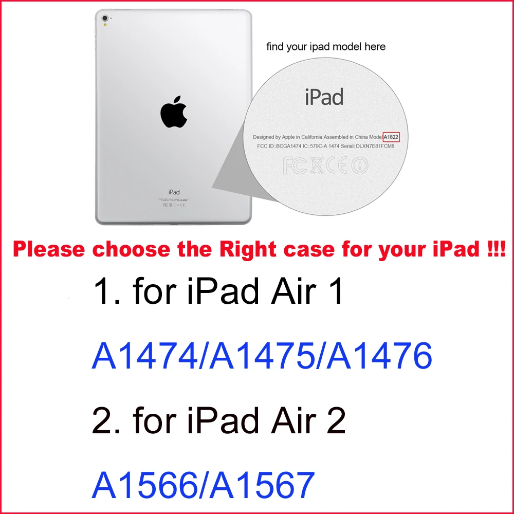 Чехол для iPad Air 2 1 магнитный матовый кожаный смарт-чехол чехол-подставка с