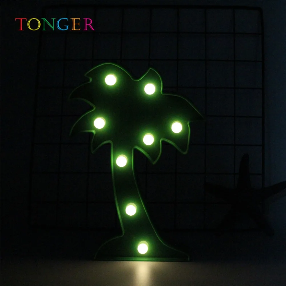 TONGER LED night light battery LOVE decorative letters holiday rainbow cute fruit unicorn lamp table atmosphere | Лампы и освещение