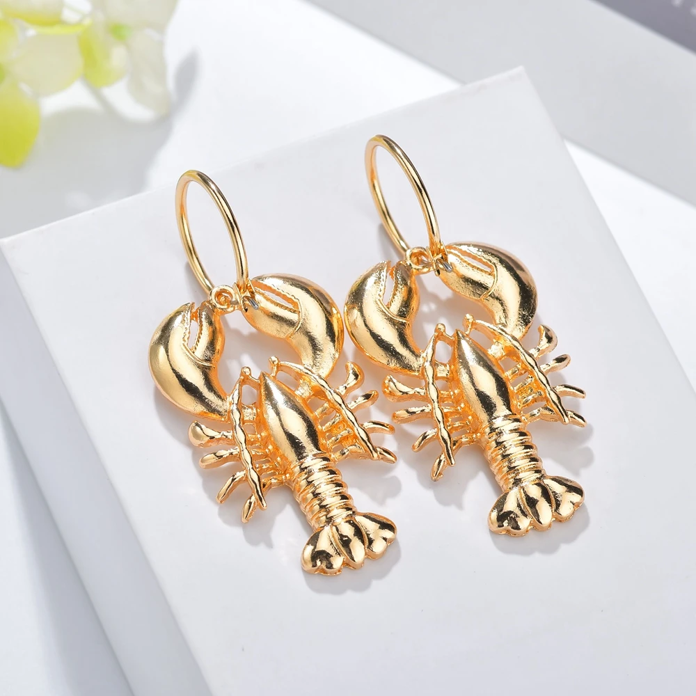 Boho милые морские пляжные серьги в виде лобстеров винтажные подвески для женщин