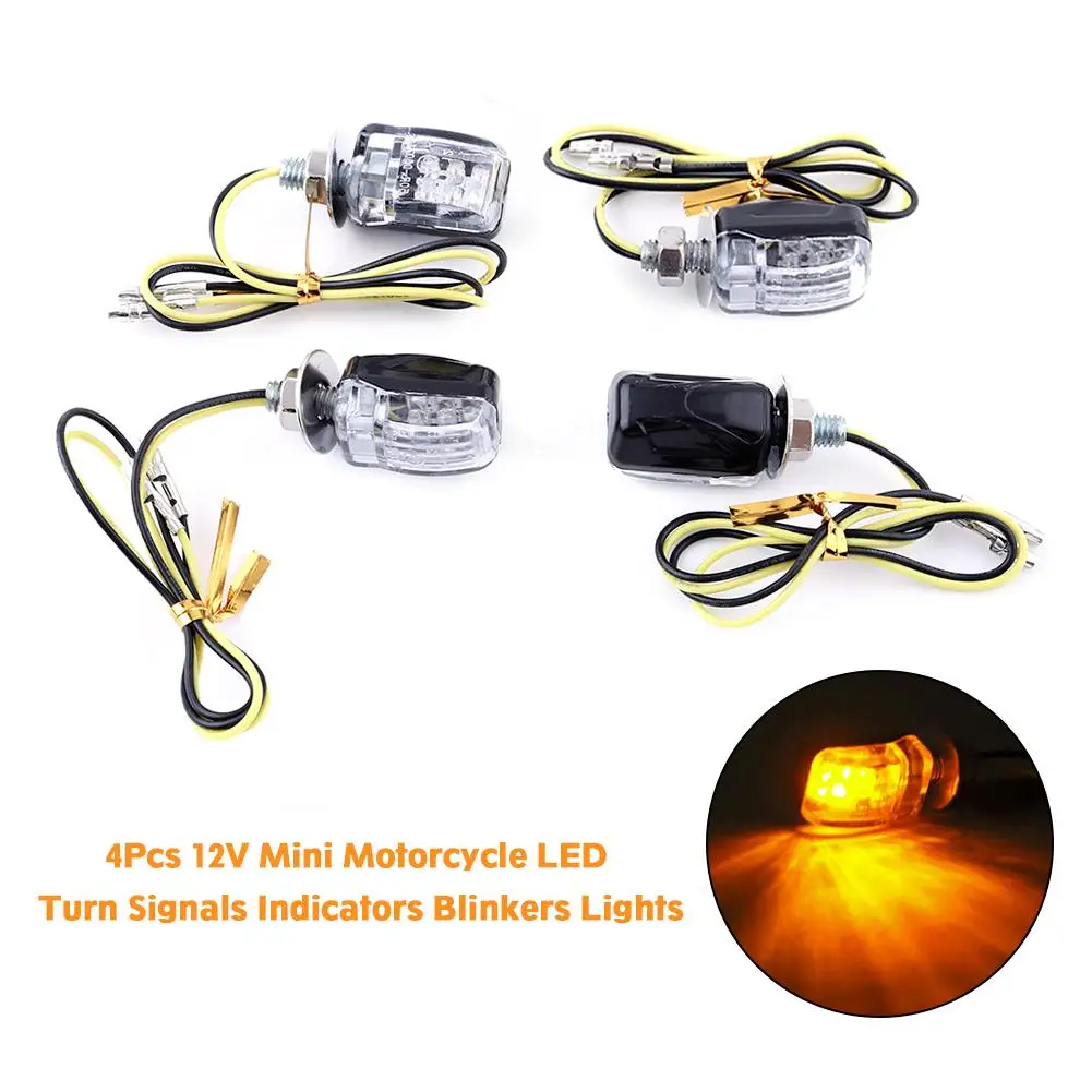 Universal Motorcycle Turn Signal Indicator lamps 12V 4 x 6 LED Mini Blinker Light |