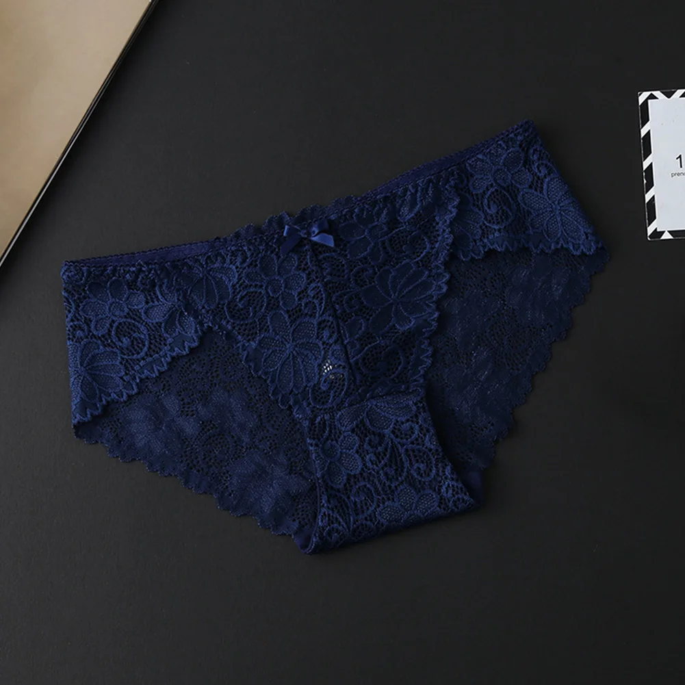 Women Sexy Elastic Floral Low Rise Lace Panties Charming Skinny Underwear Lingerie Soft Transparent Hollowed Out Lady Brief | Женская