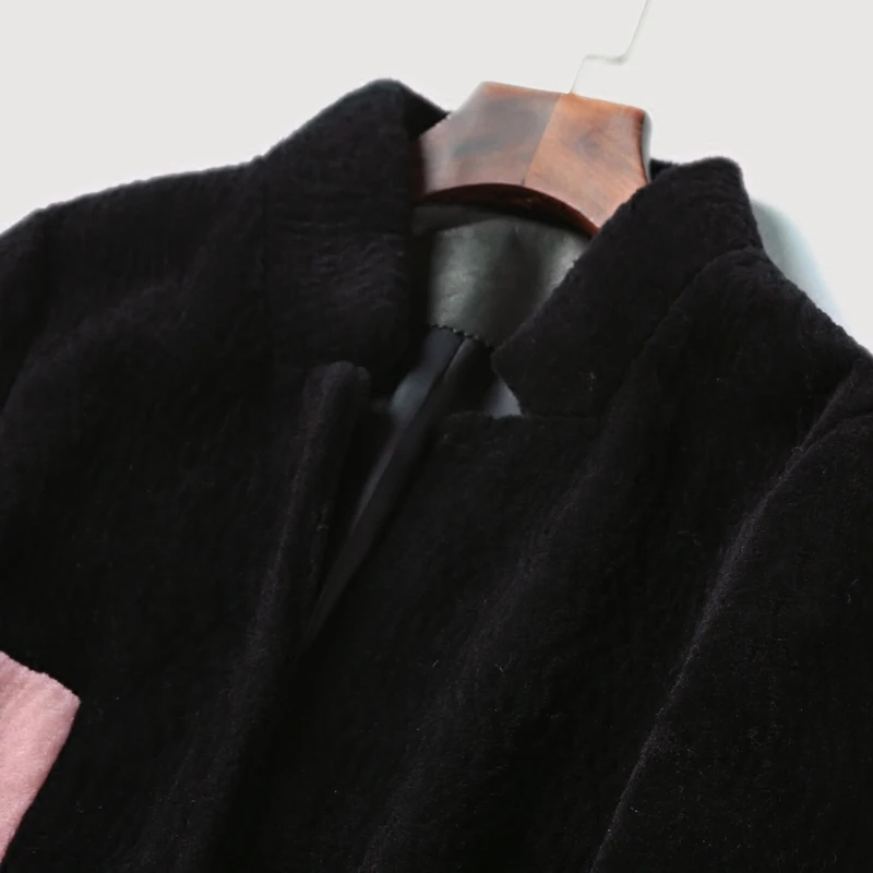 Sheep Sheared Coat Elegant Red Winter Women Faux Fur Jacket Coats Female Sheepskin Outerwear Fashion Button Mujer Parka PJ345