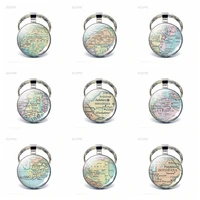 afica countries map glass pendant keychain south africa egypt cameroon fashion souvenir keyring jewelry gift for women men
