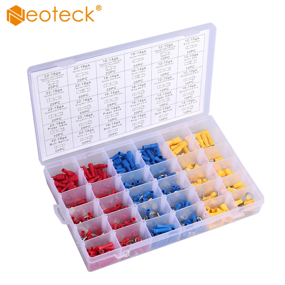 Neoteck 500 шт. обжимные клеммы для женских лопаток электрические изоляционные втулки