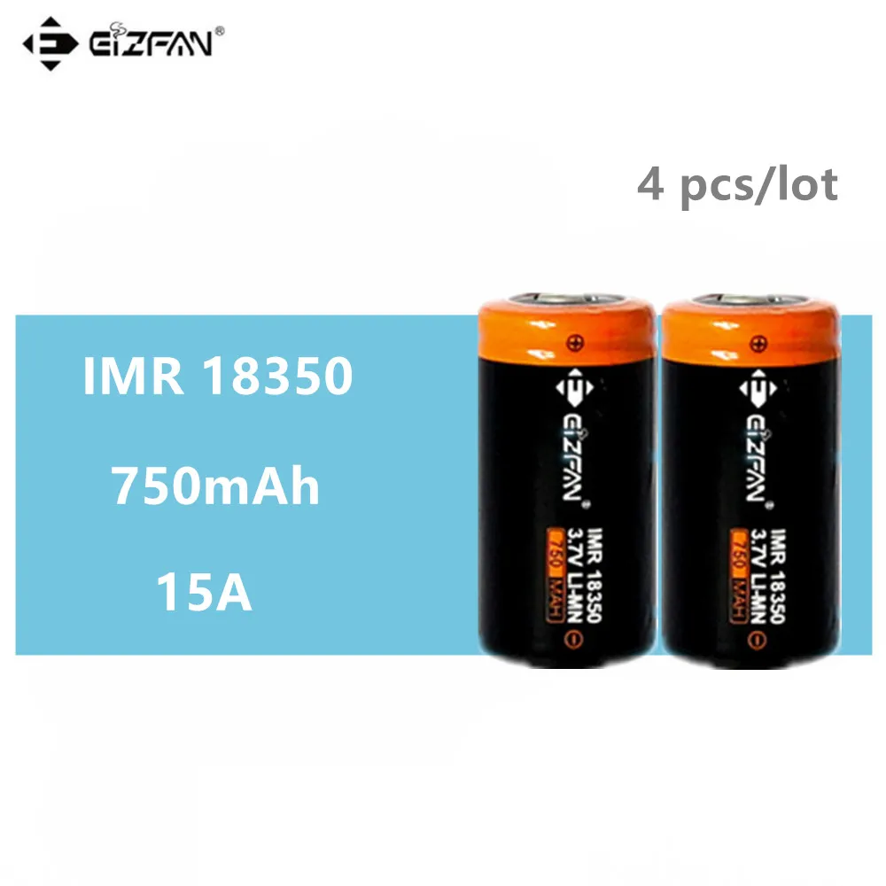 Аккумуляторная батарея EIZFAN IMR 18350 750 мА/ч 15A EFAN для Vaporesso Joyetech ESPION Eleaf iStick Pico Ehpro Prime