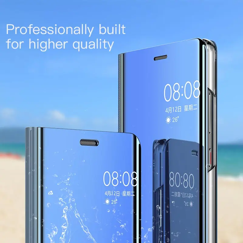 Прозрачный умный кожаный откидной зеркальный чехол с подставкой для Huawei P20 P9 P10 lite