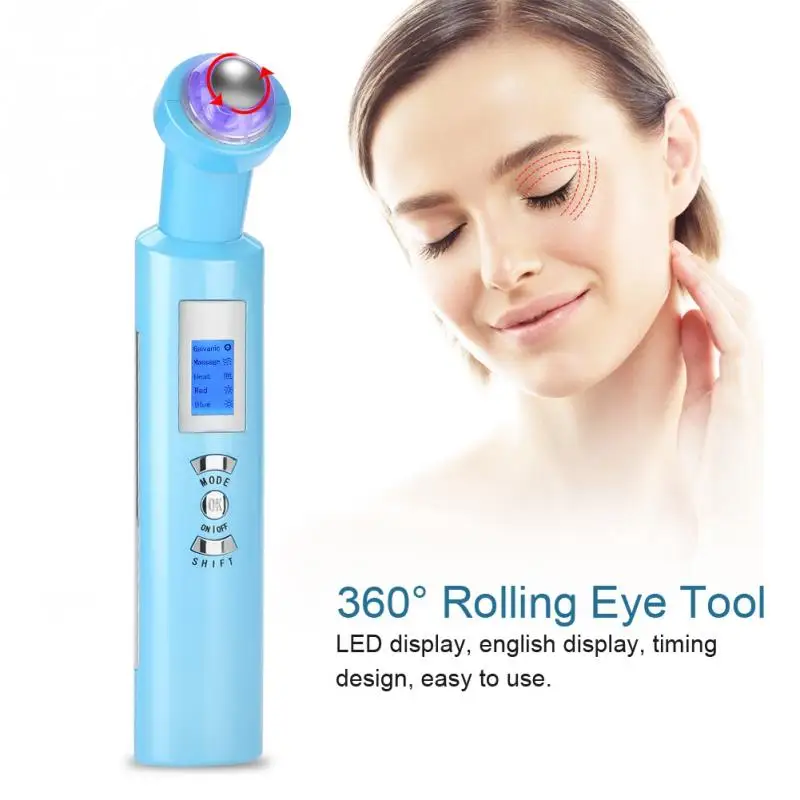 Электрический массаж глаз 360 прокатки анти темный круг удаления морщин ролик для