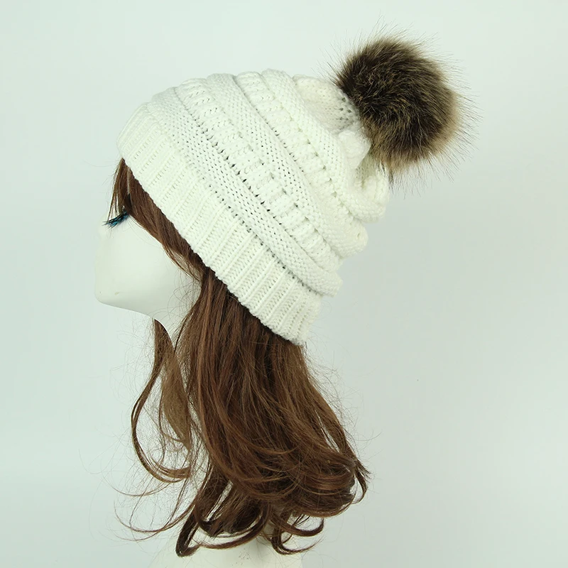 Женская лыжная шапка Skullies однотонная вязаная из эластичного материала теплая
