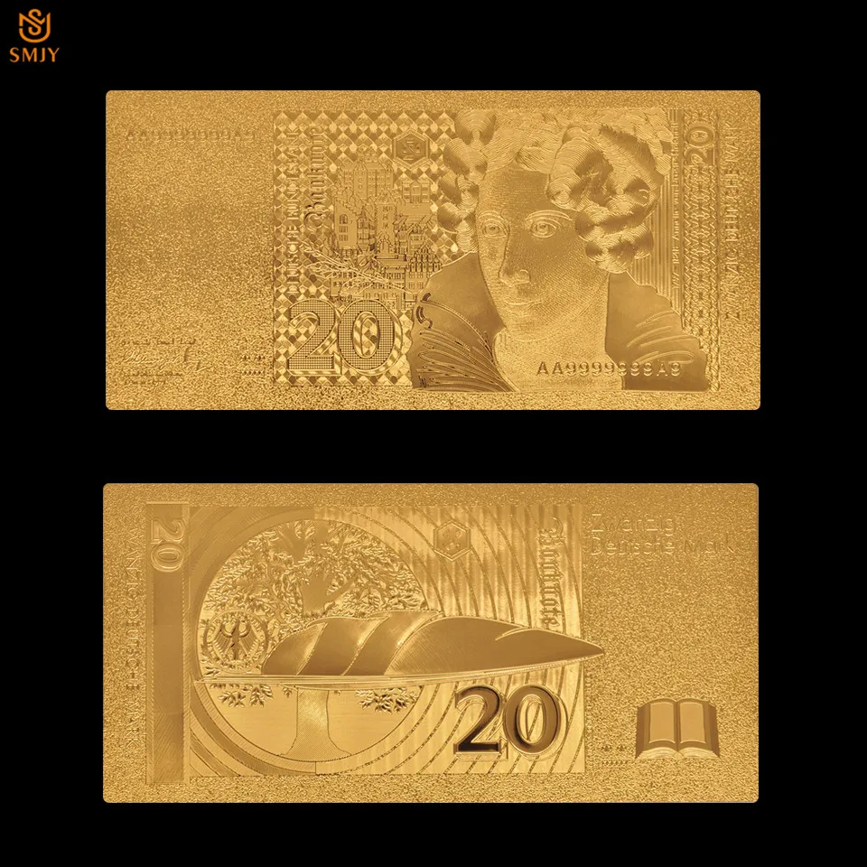 8 шт./лот 24 каратный комплект золотых банкнот 5/10/20/50/100/200/500/1000 копия знаков бумаги