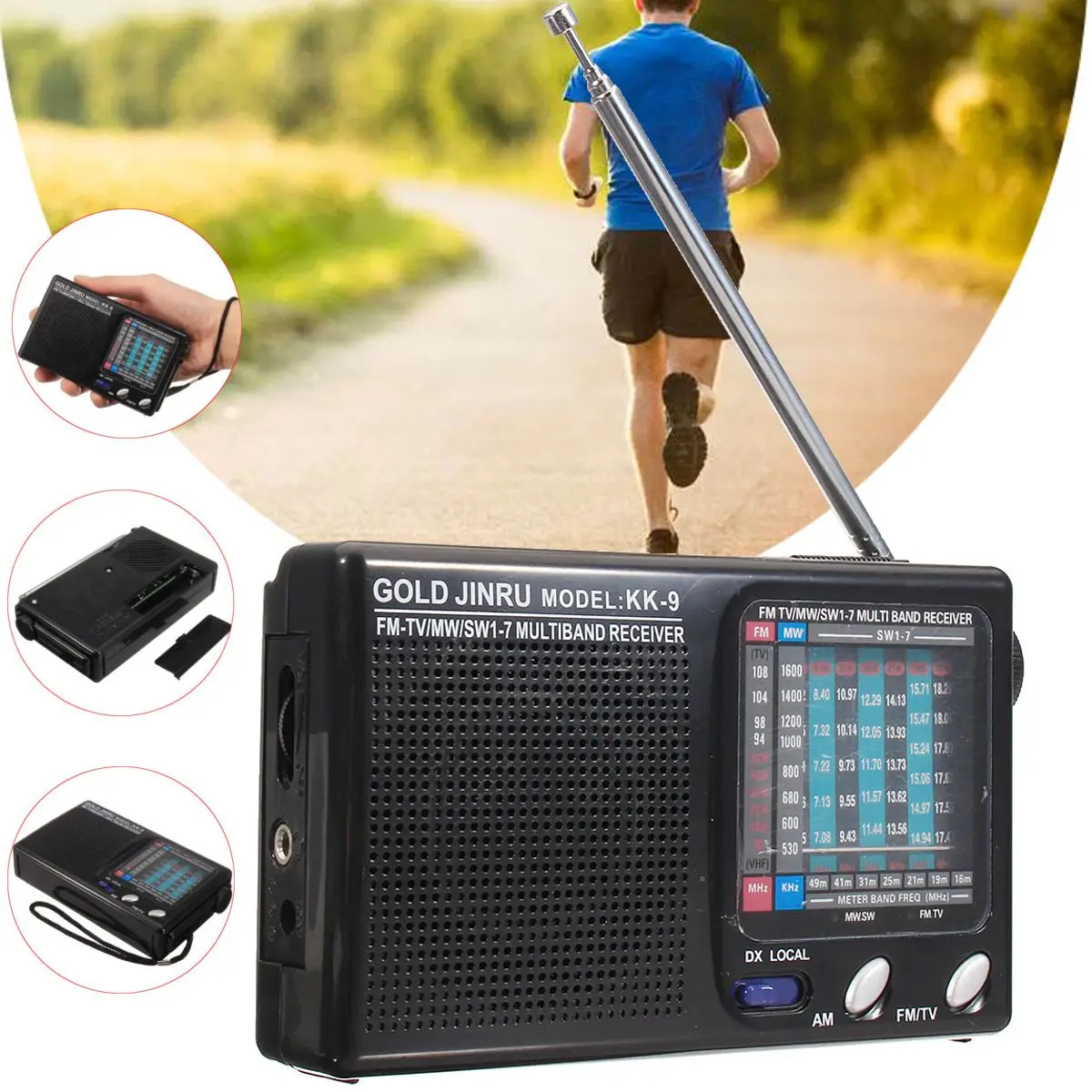 KK 9 Pocke t беспроводной динамик s портативный AM/FM мини телескопическая антенна