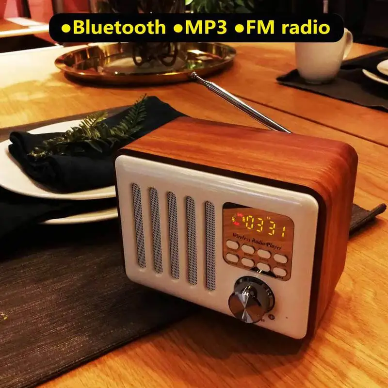 Ретро Стиль деревянные Bluetooth колонки многофункциональный разъем карты USB флэш