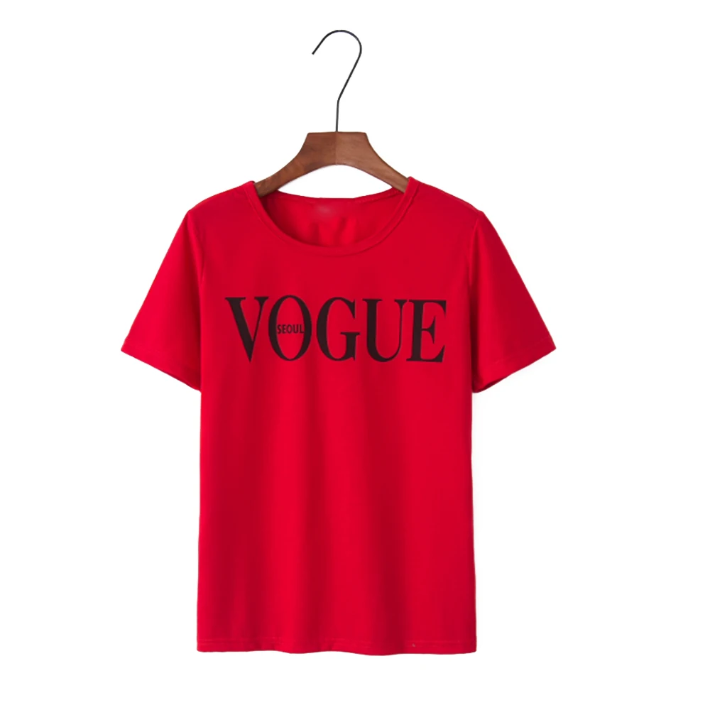 Женские бейсбольные футболки с коротким рукавом и принтом Vogue женские