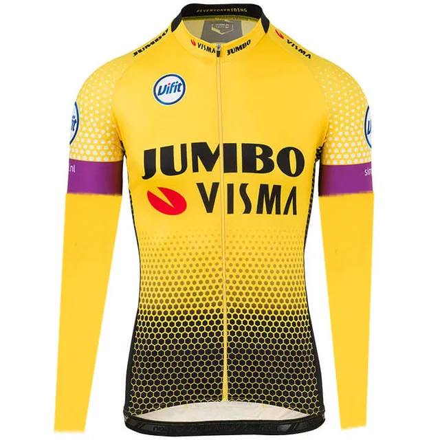 Зимняя флисовая Термоодежда 2019 JUMBO VISMA PRO TEAM желтая только одежда с длинным