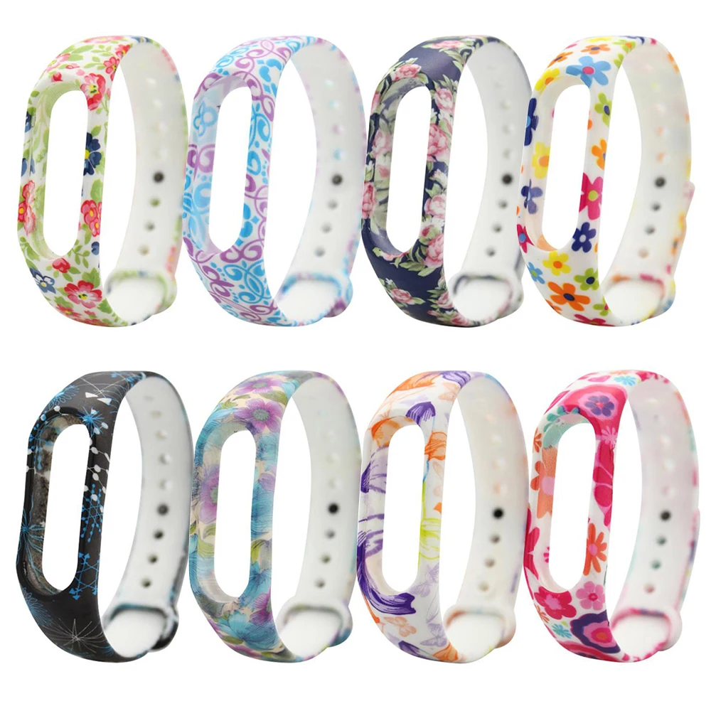 Красивый спортивный браслет для Xiaomi Mi Band 2 силиконовый ремешок наручных часов