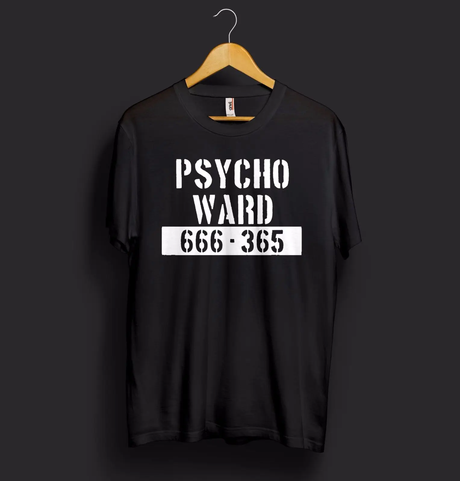 Psycho Ward 365 666 Хэллоуин футболка Топ ужас Prision костюм Алькатрас 100% хлопок топы
