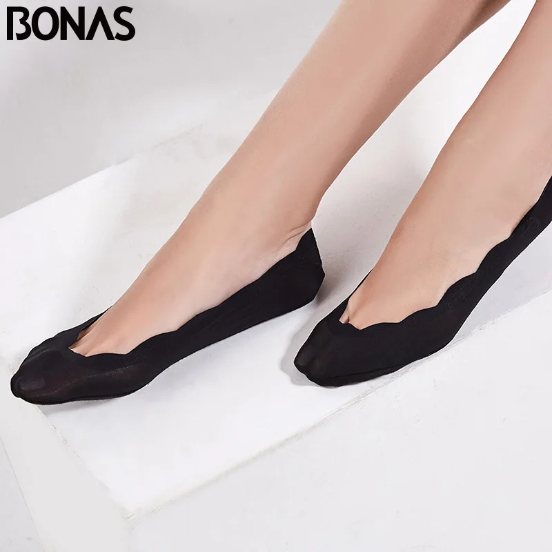 BONAS 4 пары женские короткие носки тапочки модные тонкие хлопковые милые летние