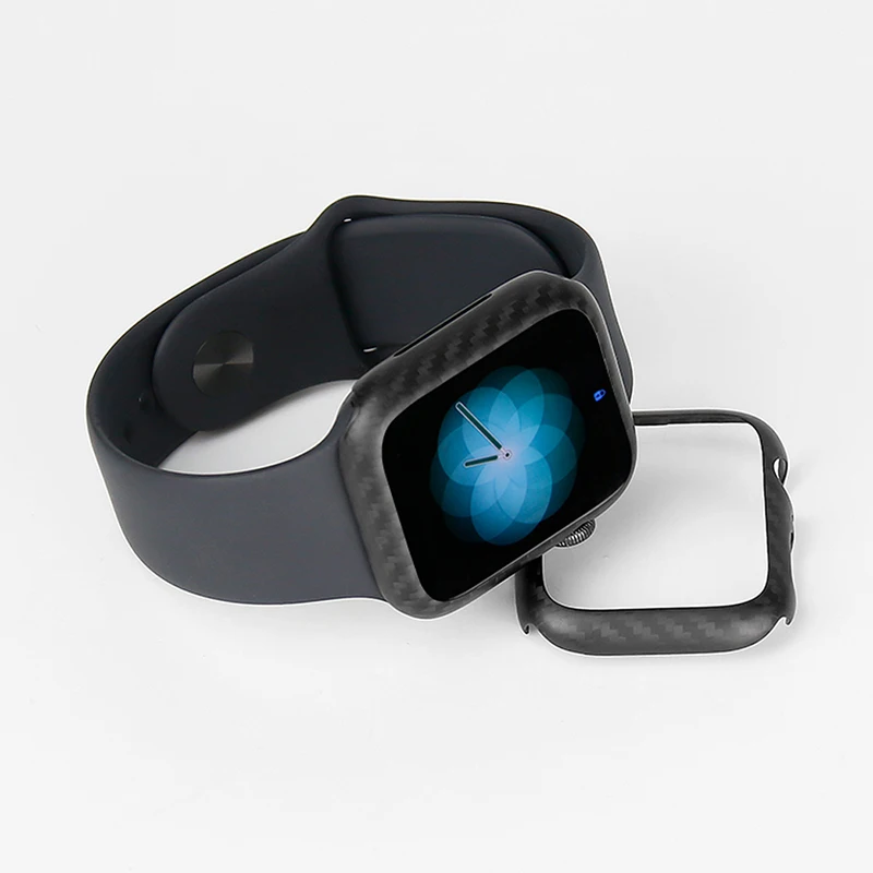 Защитный чехол для Apple Watch Series 5 4 40 мм 44 из натурального углеродного волокна корпус