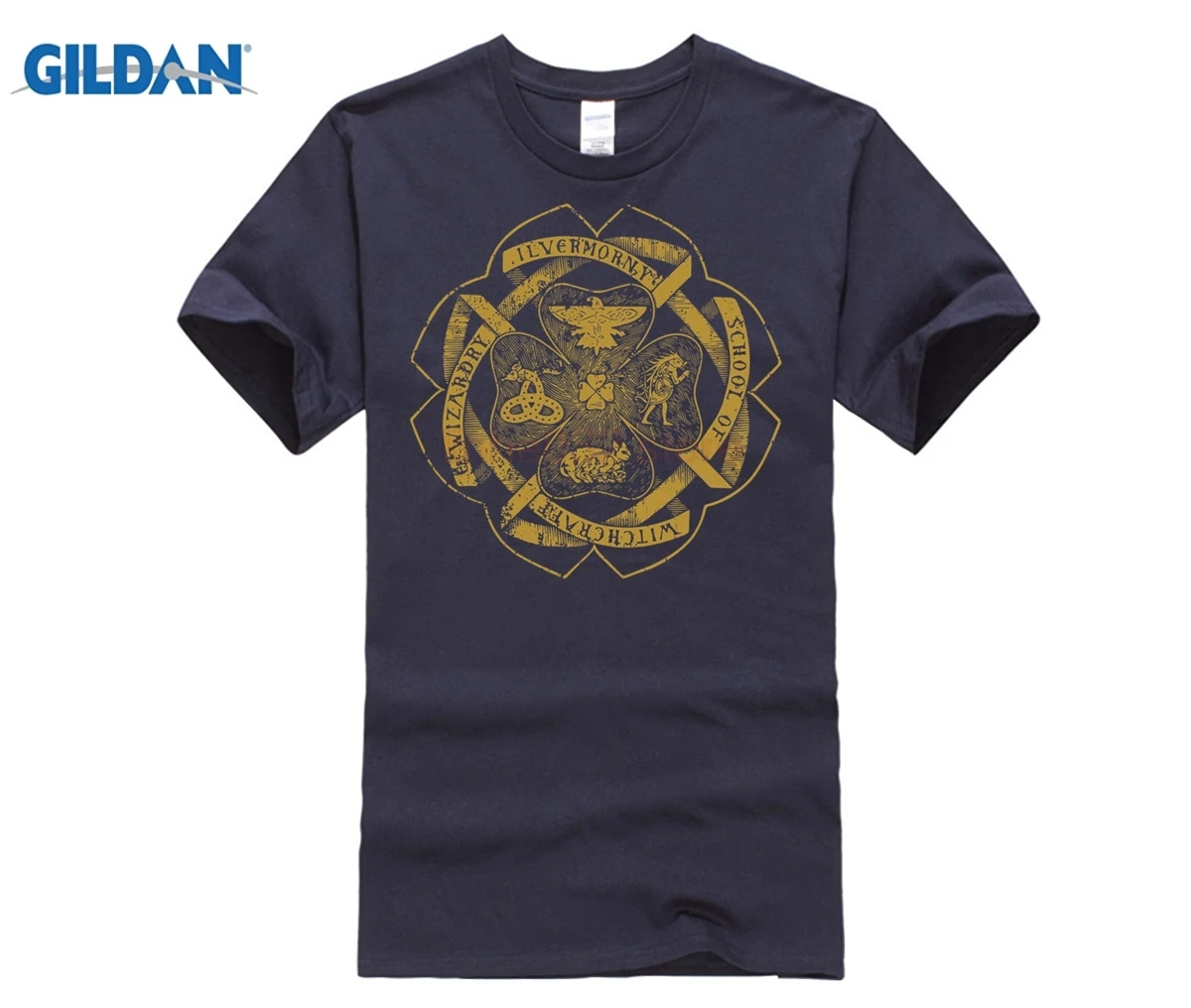 POTTER TEE Ilvermorny Crest T-Shirt Short Sleeves Cotton Fashion T Shirt Free Shipping HARRY | Мужская одежда