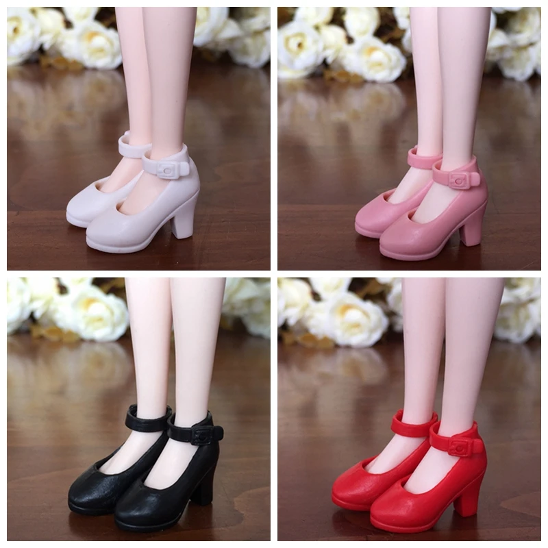 Белая модная обувь для кукол Blythe на высоком каблуке 1/6 Licca миниатюрная Momoko