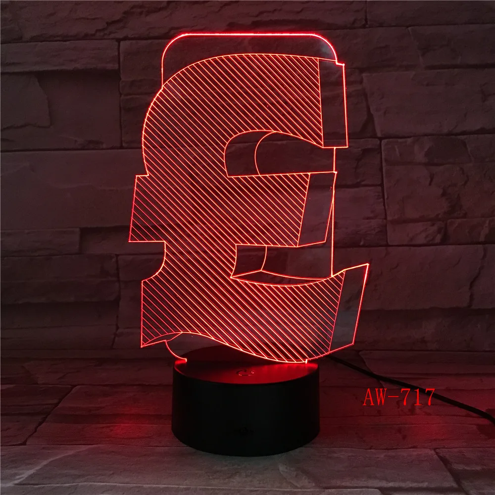 Светодиодная 3D ночник в фунт Стерлинга меняющая цвет RGB английская Настольная