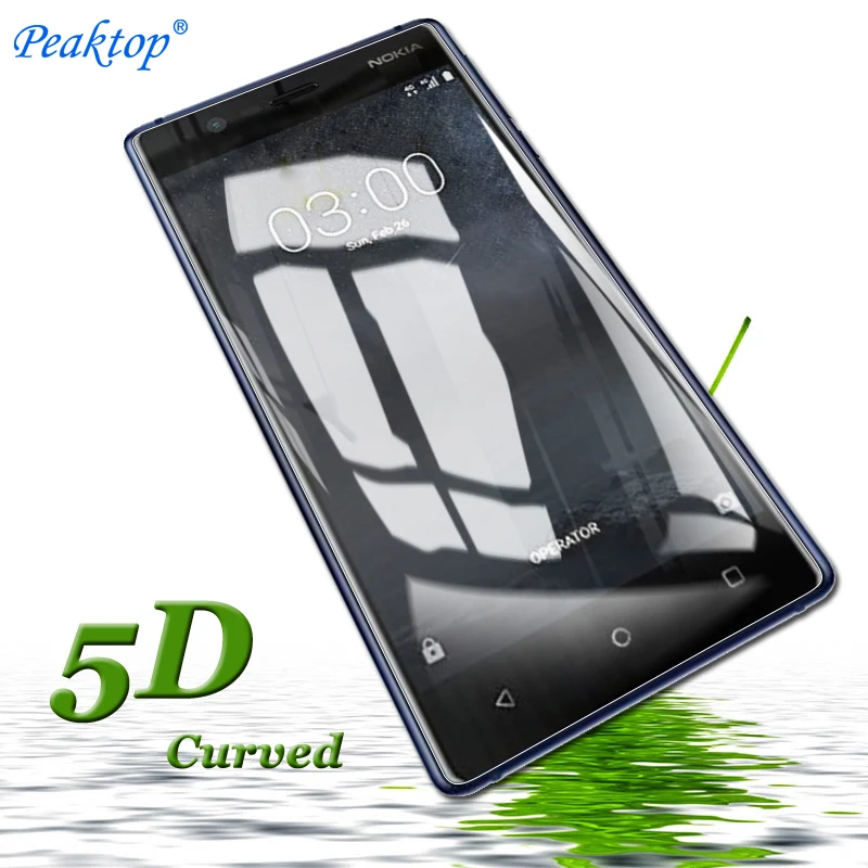 5D полное клеевое закаленное стекло для Nokia 3 Защитное экрана полноэкранная пленка