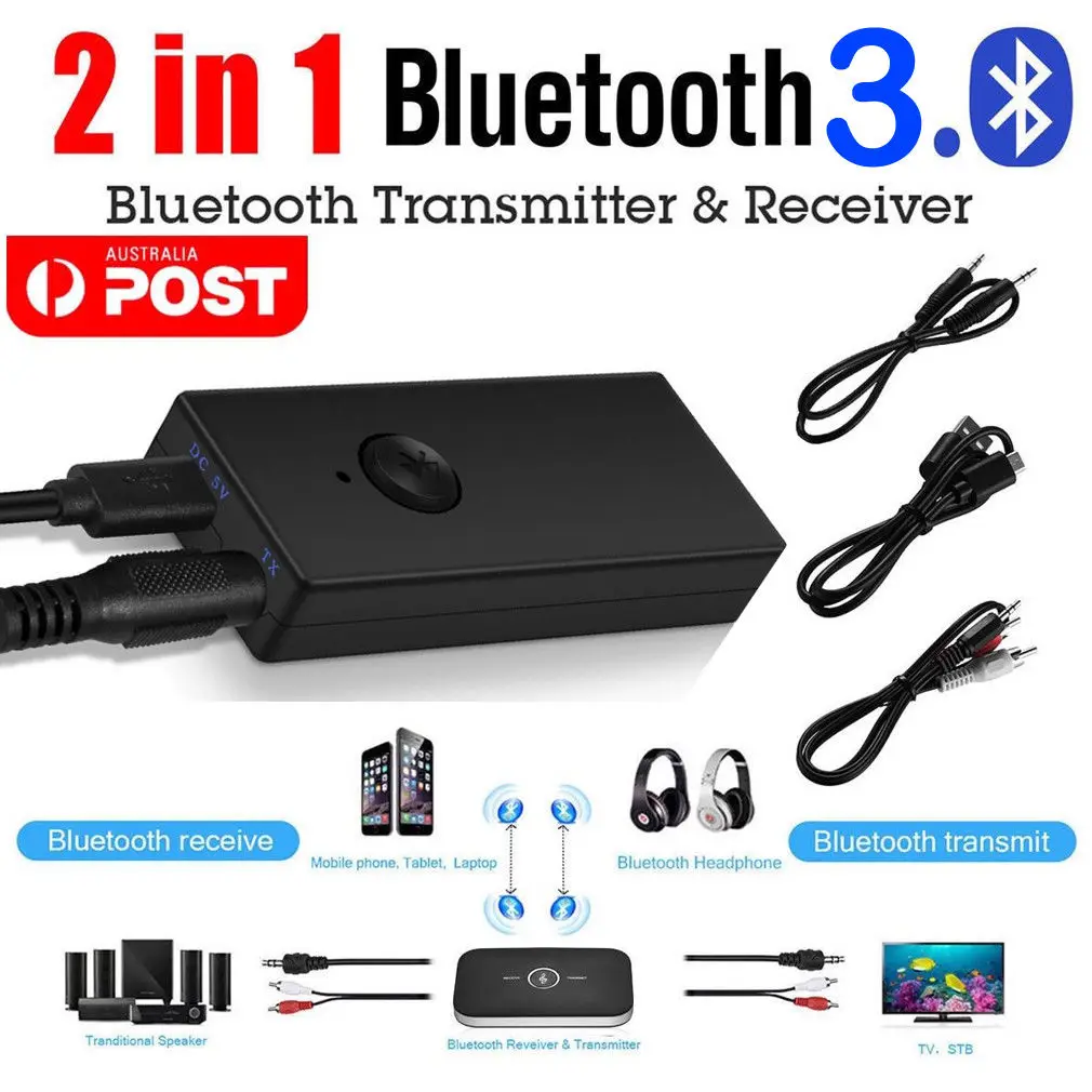 Беспроводной Bluetooth аудио передатчик + приемник 3 5 мм RCA Музыка 2 в 1
