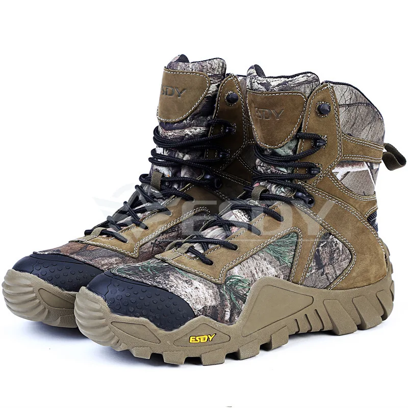 

Mens Outdoor Sports Camping Camouflage Hiking High Shoes Military Training Hunting Climbing Waterproof Tactical Assault Boots