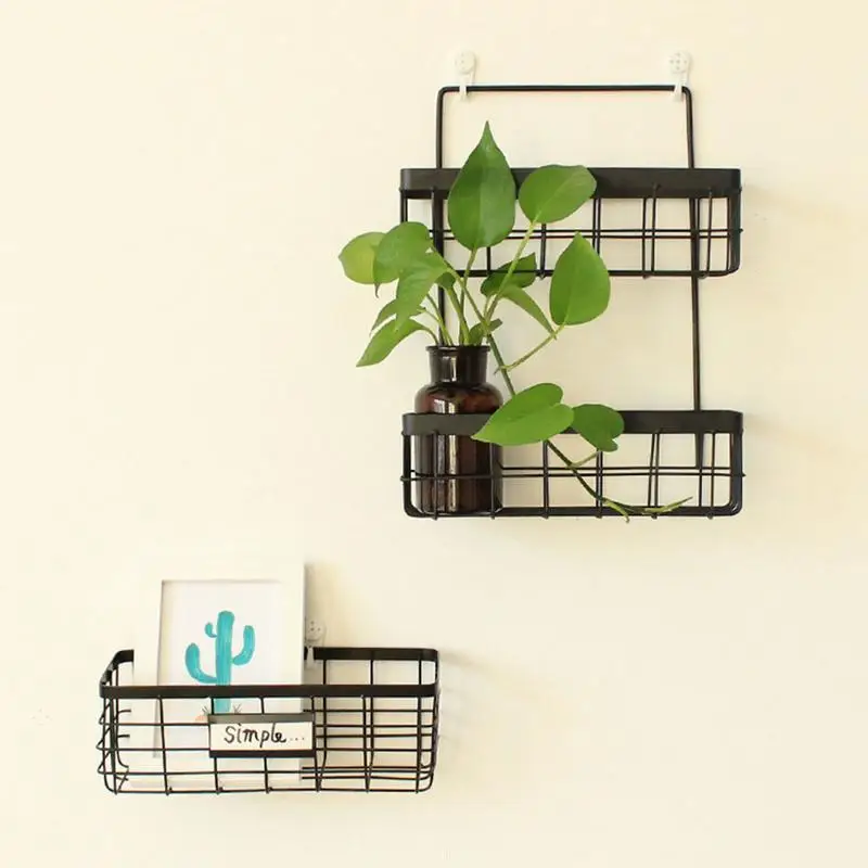 Nordic Simple Wrought Iron Rectangular Storage Basket Bathroom Toiletries Rack Coffee Table Desktop Sundries Box | Дом и сад