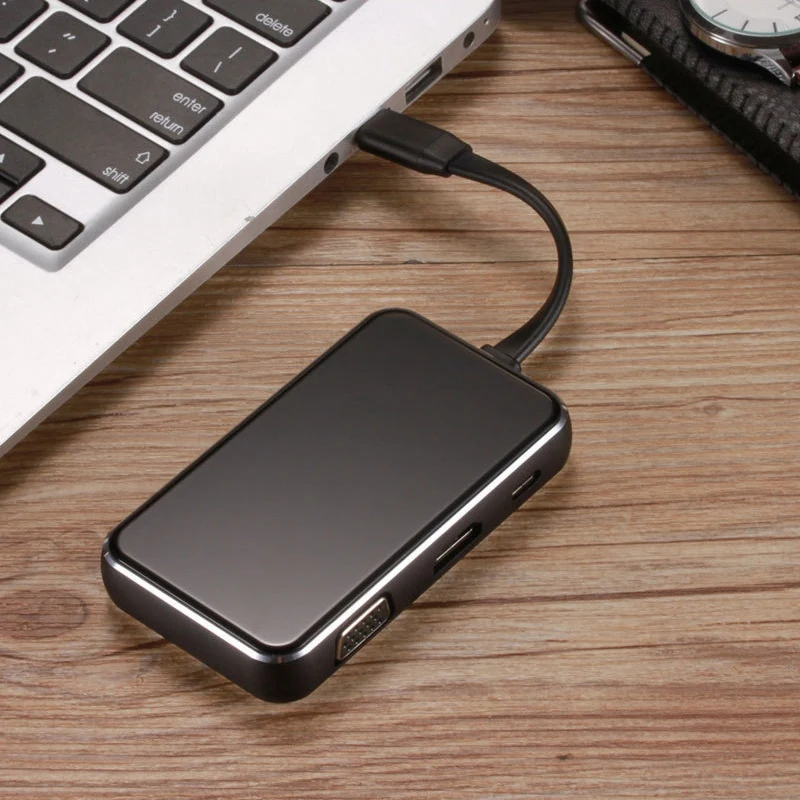 Type-C Turn Hdmi Rj45 Vga Six-In-One Multi-Function Converter Notebook Usb-C Docking Station | Компьютеры и офис