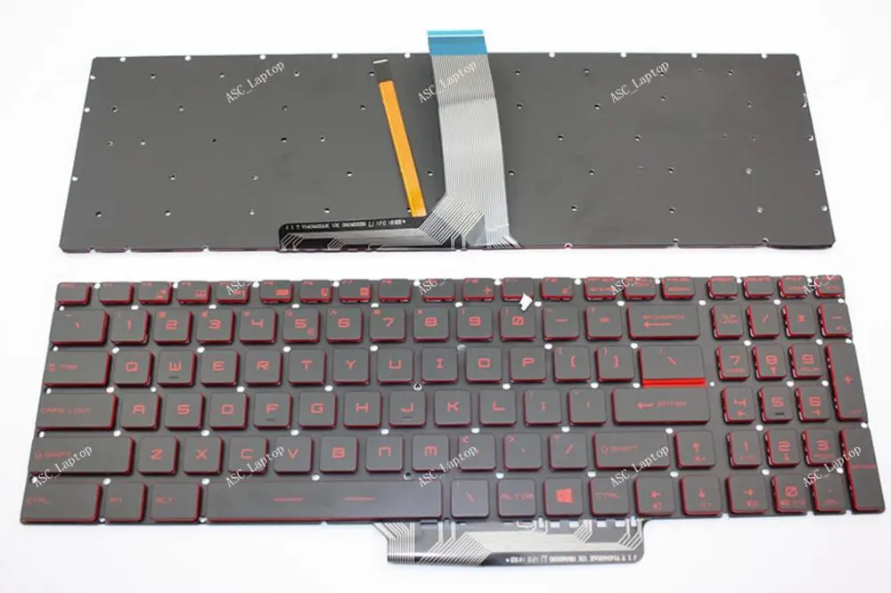 Новая английская клавиатура QWERTY для ноутбука MSI GL62 7REX GL62M 7RC GL62M 7RDX GL62M 7REX, красная подсветка, без рамки, красная печать Новая английская клавиатура QWERTY для ноутбука MSI GL62 7REX GL62M 7RC GL62M 7RDX GL62M 7REX, красная подсветка, без рамки, красная печать