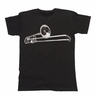2019 new brand sales 100 cotton fashion short sleeve t shirt trombone brass t shirt mens music instrument design t shirt