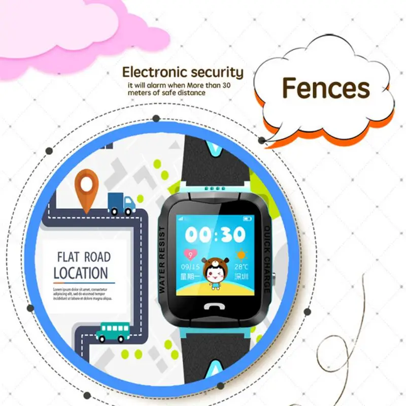 Новые смарт-часы V6 Детские с смарт-часами GPS трекер Bluetooth Анти-потерянный монитор
