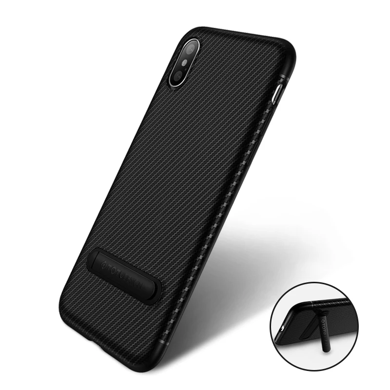 Чехол с подставкой для iPhone X Xs чехол MAX XR из углеродного волокна ультра тонкий