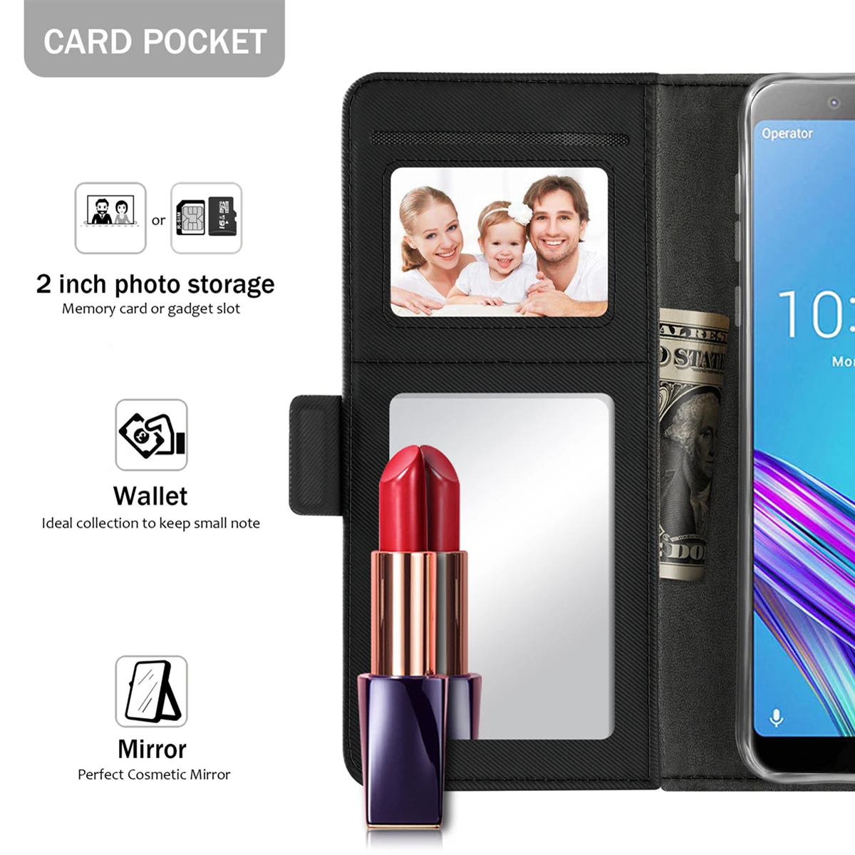 Чехол для Asus ZenFone Max Pro M1 ZB602KL откидной зеркальный чехол из искусственной кожи с