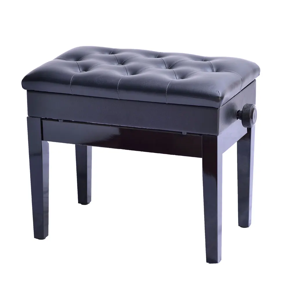 

Adjustable Piano Stool Bench Seat Black
