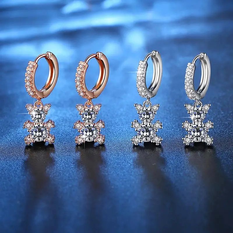 Pet Bear Jewelry Set Women Female Kawaii Lovely Clothing Accessories Earring Necklace Korean Style Rose Gold Silver Birthday Gif | Украшения