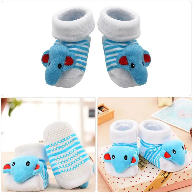 Calcetines de algod&oacute;n antideslizantes para beb&eacute;, medias de goma para ni&ntilde;o y ni&ntilde;a, medias de suelo para ni&ntilde;o peque&ntilde;o, regalo de primavera para reci&eacute;n nacido, 1 par-4