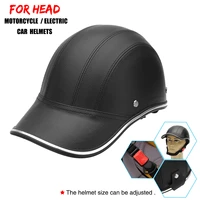 motorcycle leather helmets bike scooter half open face protective helmet hard hat safety unisex racer helmet baseball cap style