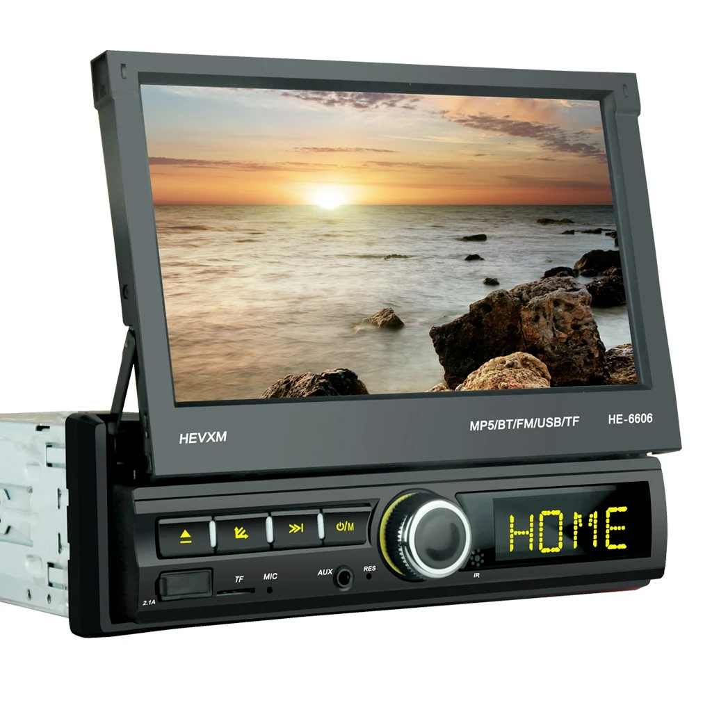 7 дюймов Автомобильный стерео радио плеер выдвижной Пресс Экран Bluetooth Mp5