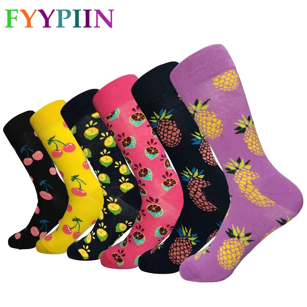 

Mens Socks Promotion Sale Nylon 2019 Latest Men's Socks Casual High Quality Pattern Men Color Happy Clothes (6 Pairs / Lot)