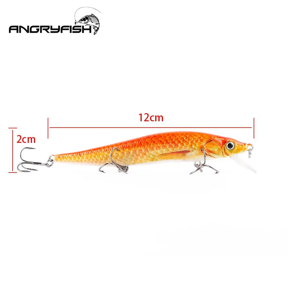 Angryfish 1pcs Fishing Lure 120mm 14g Lifelike Hard Crankbait 2 Hooks Bionic Fake Bait | Спорт и развлечения